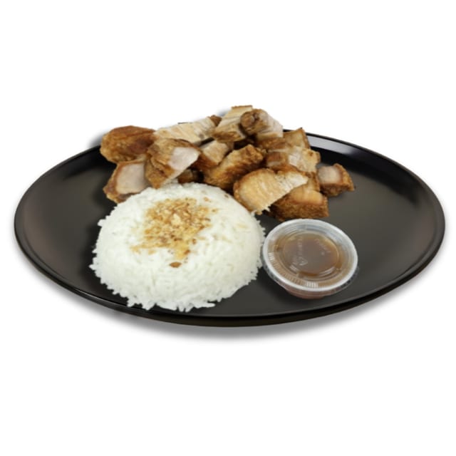 Lechon Kawali with rice.