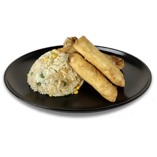 3 Pieces Lumpia with Fried Rice.