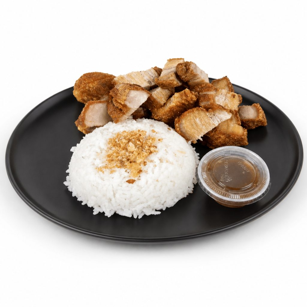 Lechon Kawali with rice.
