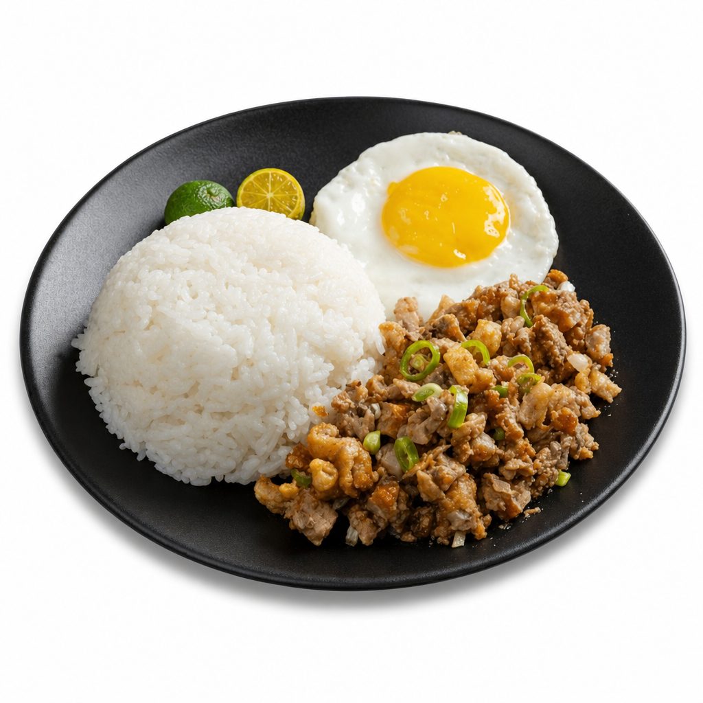 Sisig & Egg with Rice.