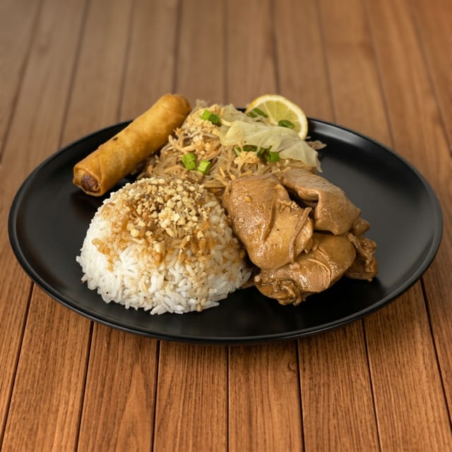 C1 - Adobo with Rice, Subic Pancit & 1 Pc Lumpia.