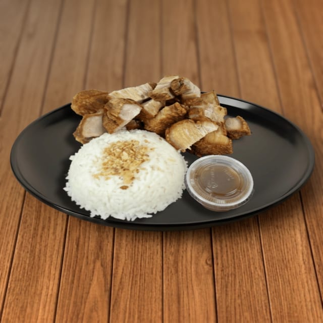 Lechon Kawali with rice.