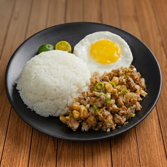 Sisig & Egg with Rice.
