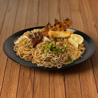 C2 - Subic Pancit with 1 Piece Lumpia & 1 Stick Skewer BBQ