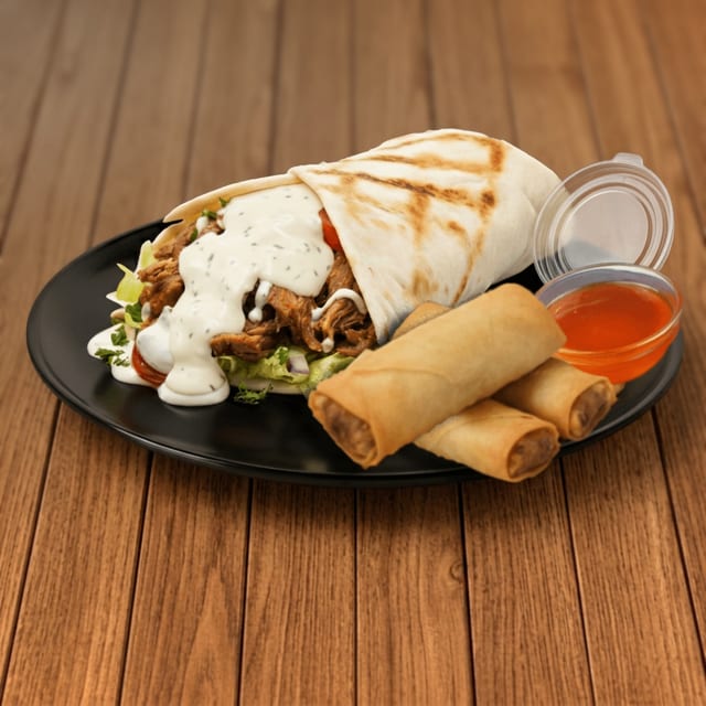 C7 - Shawarma & 3 Pieces Lumpia.